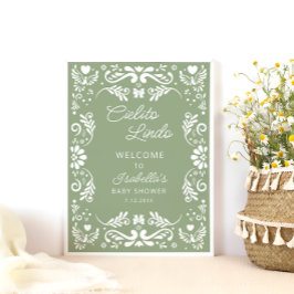 Cielito Lindo Mexican Sage Baby shower Welkom Poster