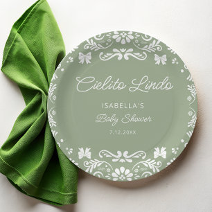 Cielito Lindo Mexican Sage Green Baby shower Papieren Bordje