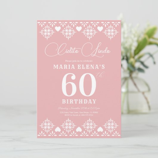 Cielito Lindo Mijlpaal Verjaardagsfeest Uitnodigin Kaart (Staand voorkant)