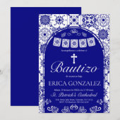 Cielito Lindo Navy Blue Doop Talavera Kaart (Voorkant / Achterkant)