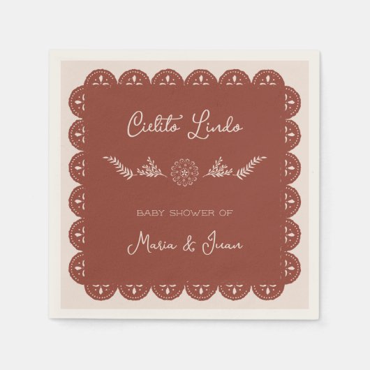 Cielito Lindo Papel Picado Baby shower Servet (Voorkant)