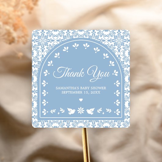 Cielito Lindo Papel Picado Baby Shower Vierkante Sticker