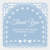 Cielito Lindo Papel Picado Baby Shower Vierkante Sticker (Voorkant)