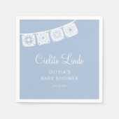 Cielito Lindo Papel Picado Blauw Baby shower Servet (Voorkant)