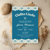 Cielito Lindo Papel Picado Blue Boy Baby shower Kaart