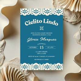 Cielito Lindo Papel Picado Blue Boy Baby shower Kaart
