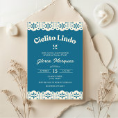 Cielito Lindo Papel Picado Blue Boy Baby shower Kaart