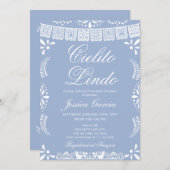 Cielito Lindo Papel Picado Boy Baby shower Kaart (Voorkant / Achterkant)