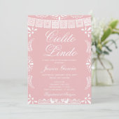 Cielito Lindo Papel Picado Girl Baby Shower Kaart (Staand voorkant)