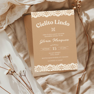 Cielito Lindo Papel Picado Neutraal Baby shower Kaart