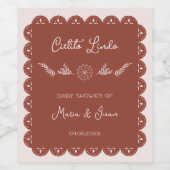 Cielito Lindo Papel Picado Neutraal Baby shower Wijn Etiket (Enkel label)