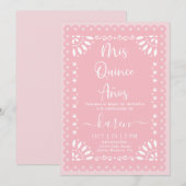 Cielito Lindo Papel Picado Quinceanera Kaart (Voorkant / Achterkant)