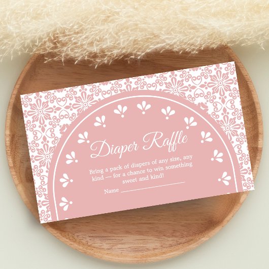 Cielito Lindo Papel Picado Shower Diaper Raffle Informatiekaartje
