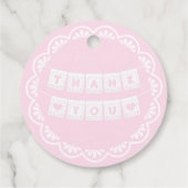 Cielito Lindo Pink Baby shower Bedankjes Labels (Achterkant)