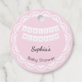 Cielito Lindo Pink Baby shower Bedankjes Labels (Voorkant)