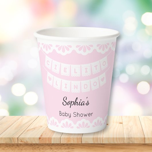 Cielito Lindo Pink Baby shower Papieren Bekers