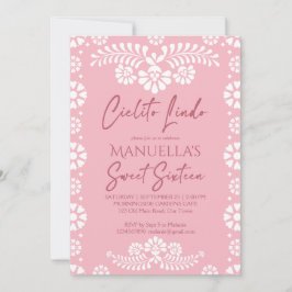 Cielito lindo pink Mexican sweet 16 birthday party Kaart