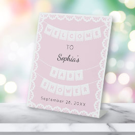 Cielito Lindo Pink Welkom Baby shower Reclamebord Met Voetstuk