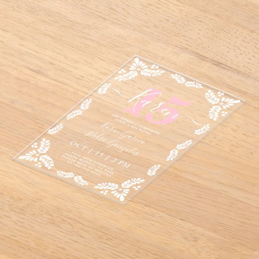 Cielito Lindo Quinceanera Acryl Uitnodigingen (Laagn)