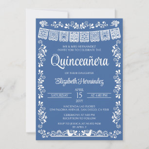 Cielito Lindo Quinceañera Koningsblauw Kaart
