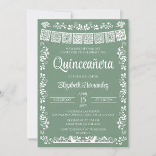 Cielito Lindo Quinceañera Saliegroen Kaart