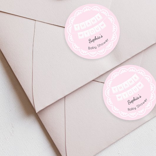 Cielito Lindo Roze Baby shower Dank u Sticker