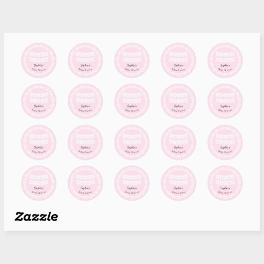 Cielito Lindo Roze Baby shower Dank u Sticker (Vel)