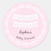 Cielito Lindo Roze Baby shower Dank u Sticker (Voorkant)