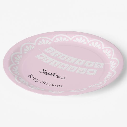 Cielito Lindo Roze Baby shower Papier Bord (Gekanteld)