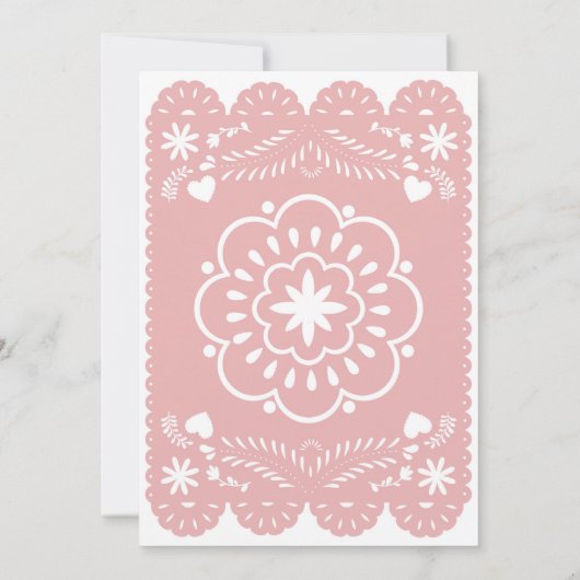 Cielito Lindo Roze Baby shower Uitnodiging (Achterkant)