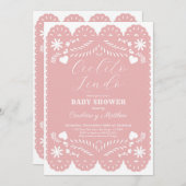 Cielito Lindo Roze Baby shower Uitnodiging (Voorkant / Achterkant)