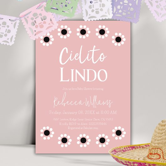 Cielito Lindo Roze Barro Senorita Meisje Baby show Kaart