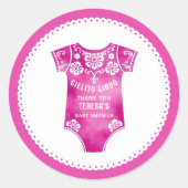 Cielito Lindo roze Bedankt meisje baby shower Ronde Sticker (Voorkant)