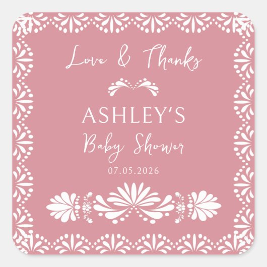 Cielito lindo Roze Mexicaans baby shower Sticker (Voorkant)
