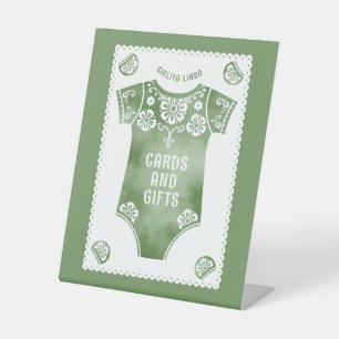 Cielito Lindo sage baby shower Kaarten en geschenk Reclamebord Met Voetstuk