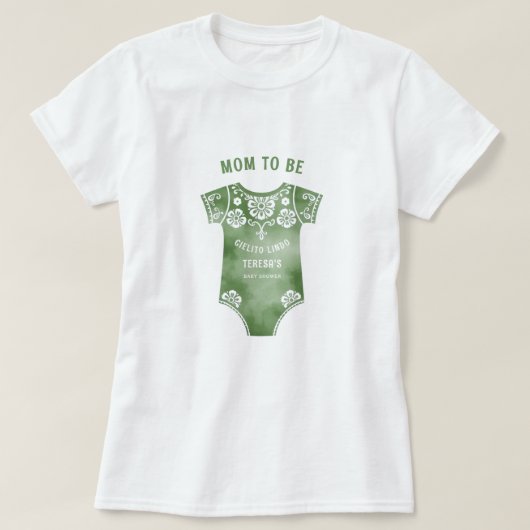 Cielito Lindo sage bodysuit baby shower Mom To Be (Design voorkant)