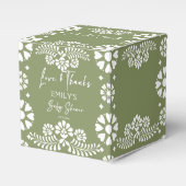 Cielito lindo sage groen baby shower gunsten bedankdoosjes (Voorkant Zijde)