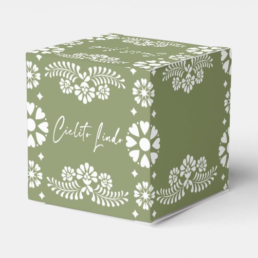 Cielito lindo sage groen baby shower gunsten bedankdoosjes (Achterkant)