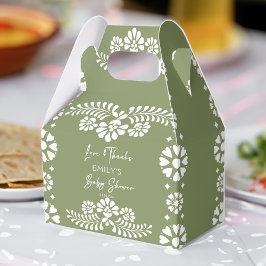 Cielito lindo sage groen baby shower gunsten bedankdoosjes
