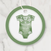Cielito Lindo sage groen Dank U baby shower Bedankjes Labels (Achterkant)