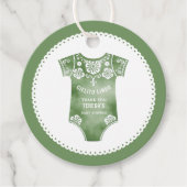 Cielito Lindo sage groen Dank U baby shower Bedankjes Labels (Voorkant)