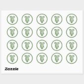 Cielito Lindo sage groen Dank U baby shower Ronde Sticker (Vel)