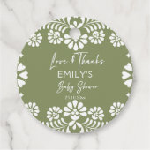 Cielito lindo sage groen Mexicaans baby shower Bedankjes Labels (Voorkant)
