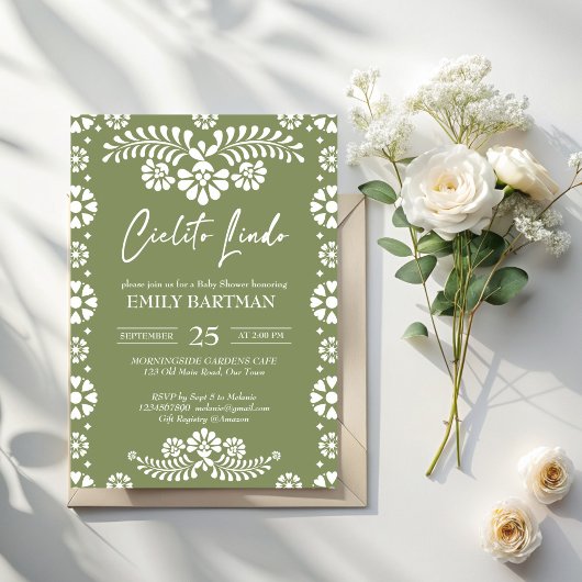 Cielito lindo sage groen Mexicaans baby shower Kaart
