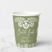Cielito lindo sage groen Mexicaans baby shower Papieren Bekers (Achterkant)