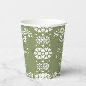 Cielito lindo sage groen Mexicaans baby shower Papieren Bekers (Rechts)