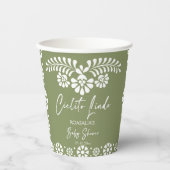 Cielito lindo sage groen Mexicaans baby shower Papieren Bekers (Voorkant)