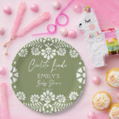 Cielito lindo sage groen Mexicaans baby shower Papieren Bordje (Feest)