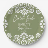 Cielito lindo sage groen Mexicaans baby shower Papieren Bordje (Voorkant)