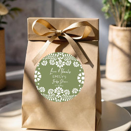 Cielito lindo sage groen Mexicaans baby shower Ronde Sticker